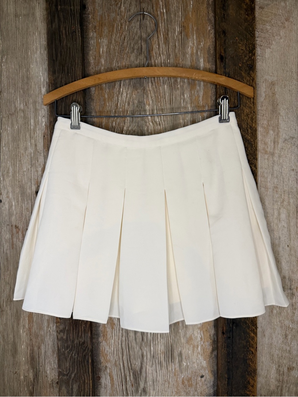 Amanda Uprichard Dixon Skort Skirt Ivory Pleated High Waist Feminine Tennis SM